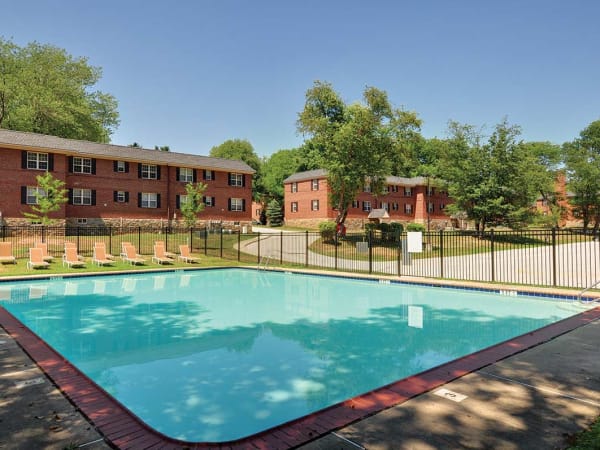 Swimming pool at The Villas at Bryn Mawr Apartment Homes in Bryn Mawr, Pennsylvania