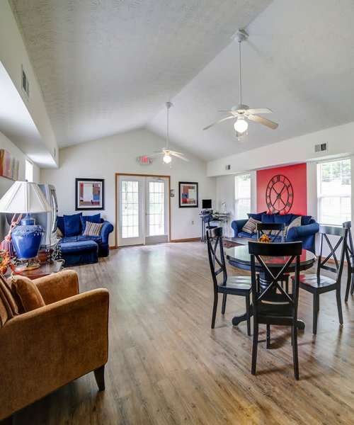 Community dining area at Madison Grove in Slippery Rock, Pennsylvania