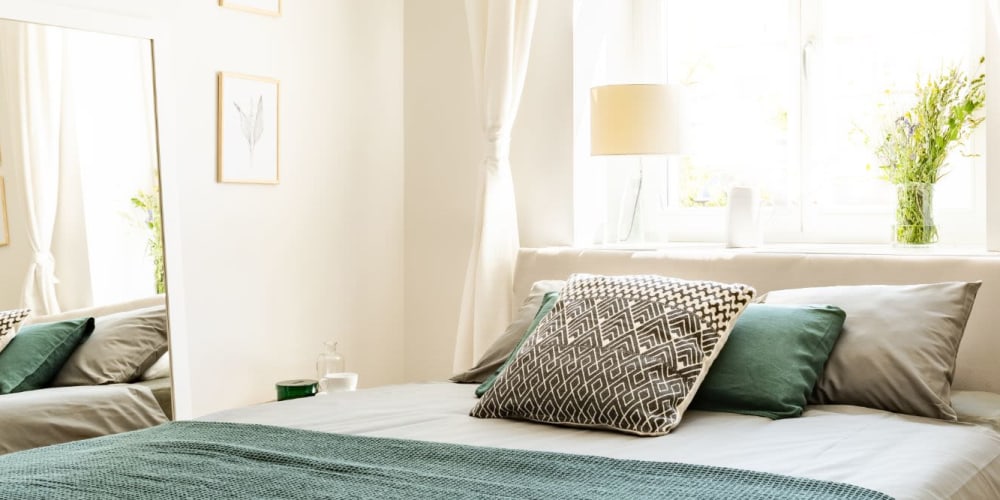 A furnished bedroom in an apartment at Limestone Trail in Lebanon, Tennessee