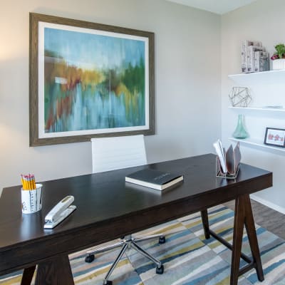 Home office setup in a model home at Sofi Thousand Oaks in Thousand Oaks, California