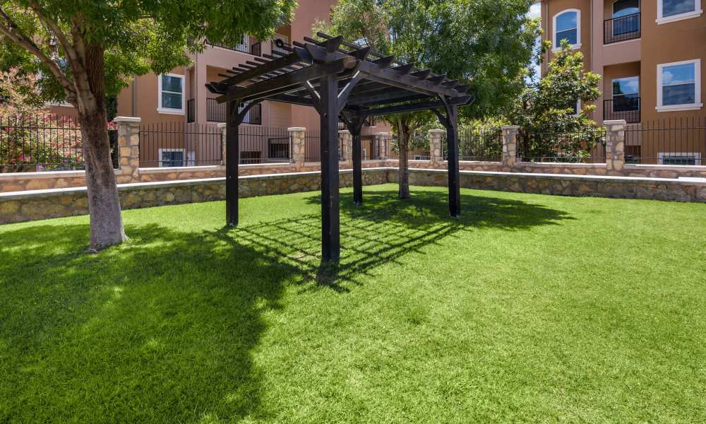Patio area at Las Torres Apartments in El Paso, Texas