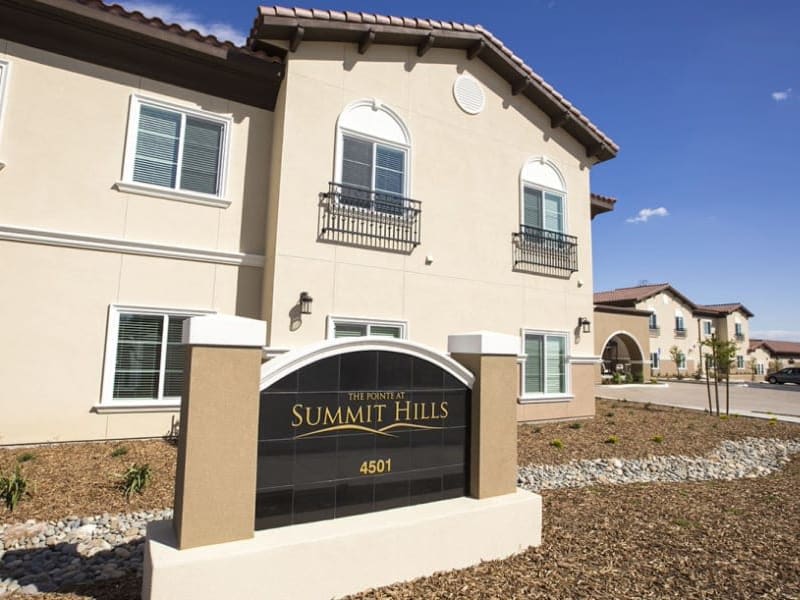 The exterior at The Pointe at Summit Hills in Bakersfield, California. 