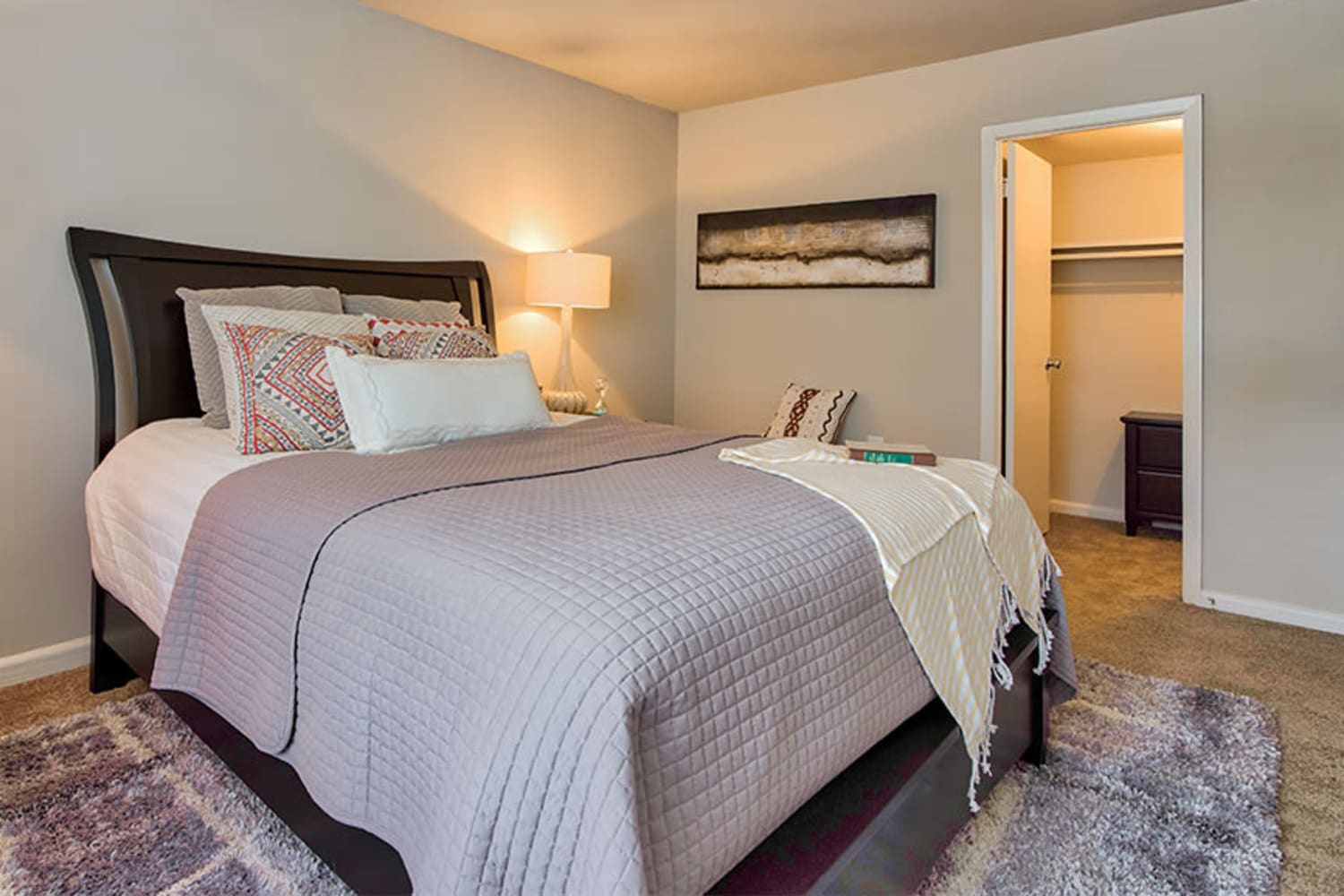 Bedroom with a walk-in closet at Eagle's Crest Apartments in Harrisburg, Pennsylvania