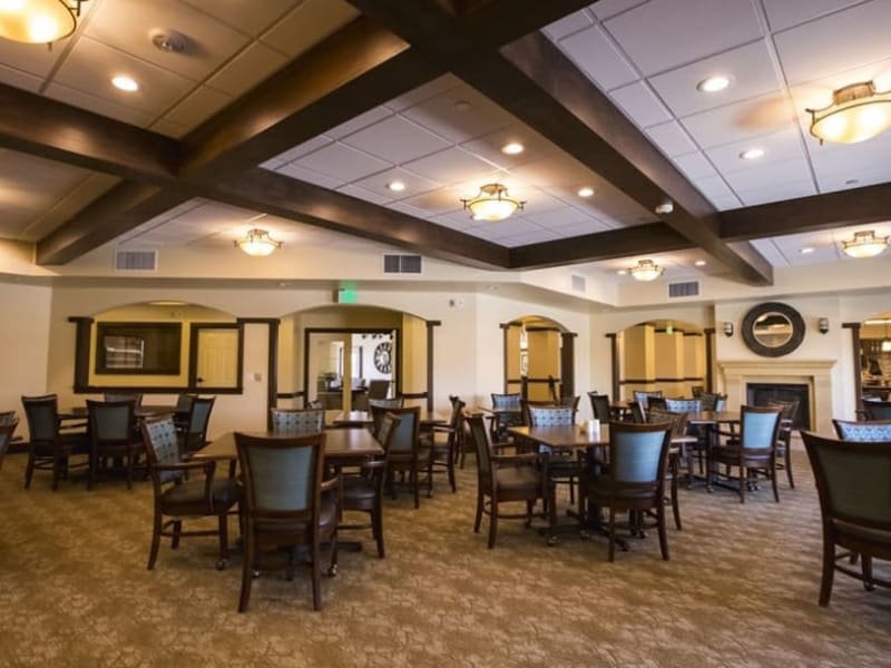 The dining room at The Pointe at Summit Hills in Bakersfield, California. 