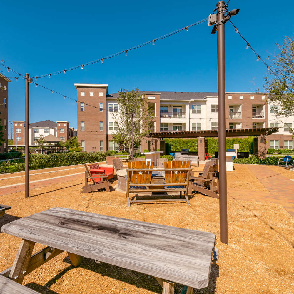 Outdoor seating at NOVU New Forest in Houston, Texas