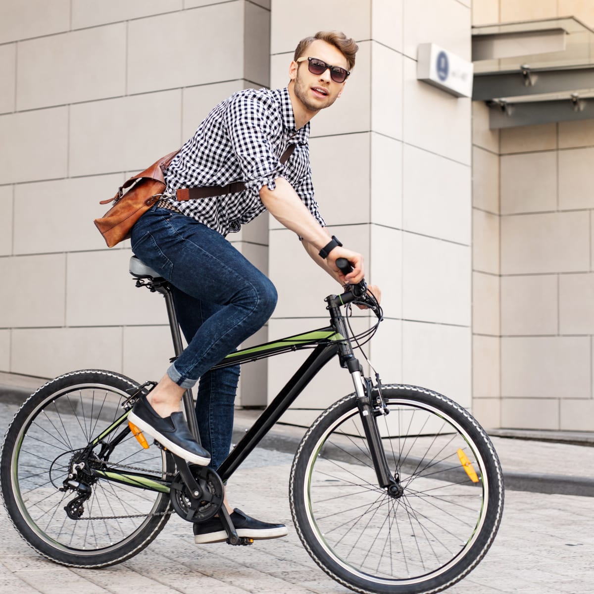 Resident riding his bike in Lexington, South Carolina near Lullwater at Saluda Pointe
