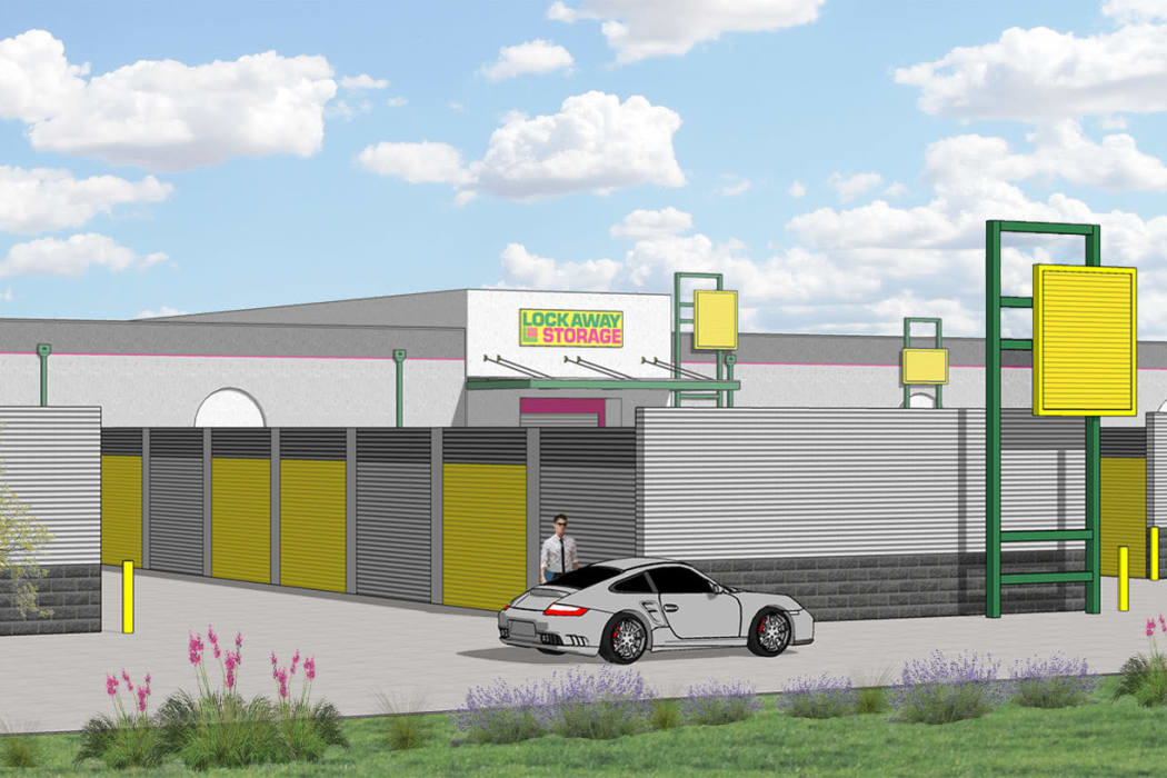 Rendering of storage containers at Lockaway Storage in San Antonio, Texas