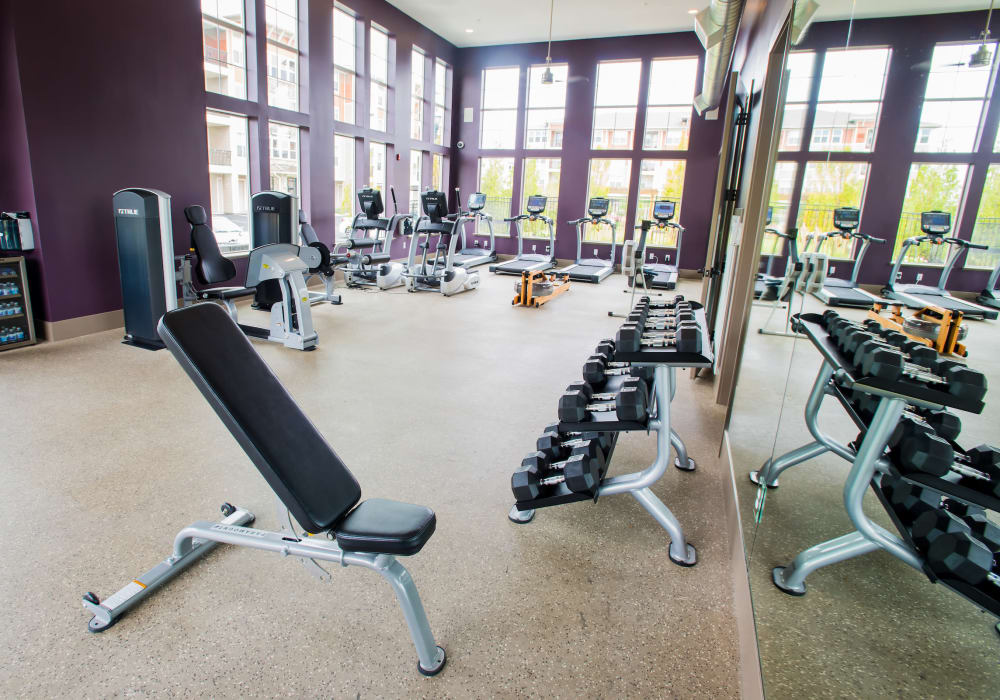 Fitness center at Altitude 970 in Kansas City, Missouri