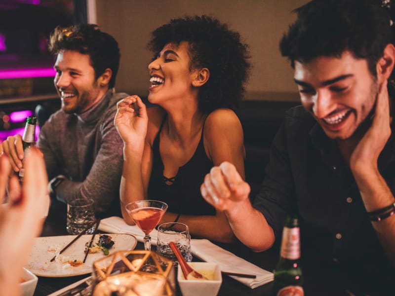 Friends having dinner together at Cabana Club and Galleria Club in Jacksonville, Florida