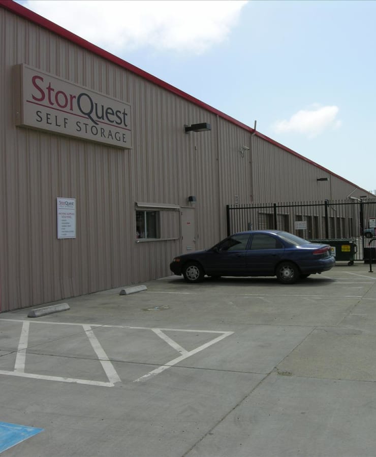 The exterior of the main entrance at StorQuest Self Storage in Richmond, California
