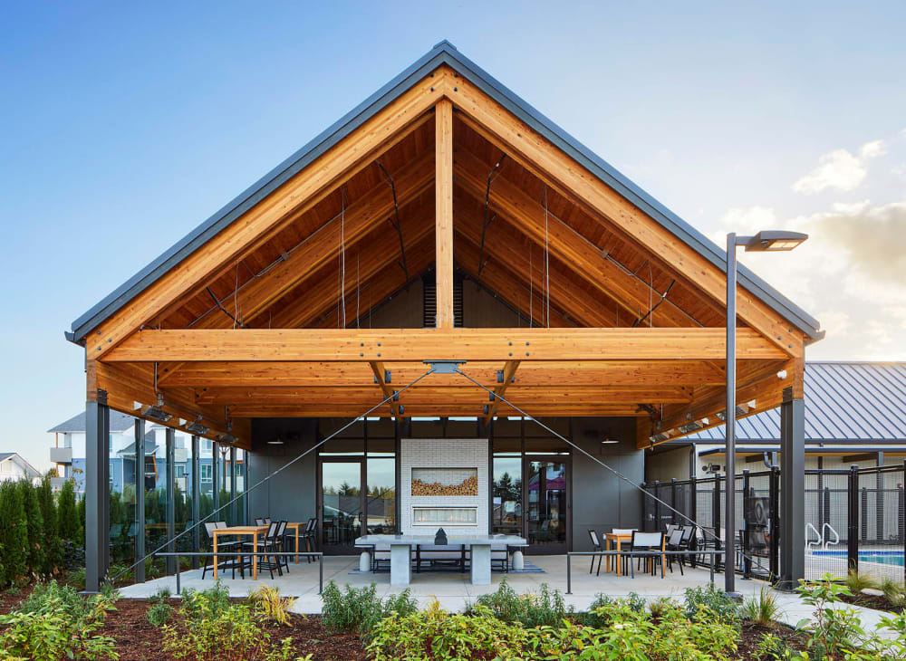 Outdoor fireside seating at Ambrose in Bremerton, Washington