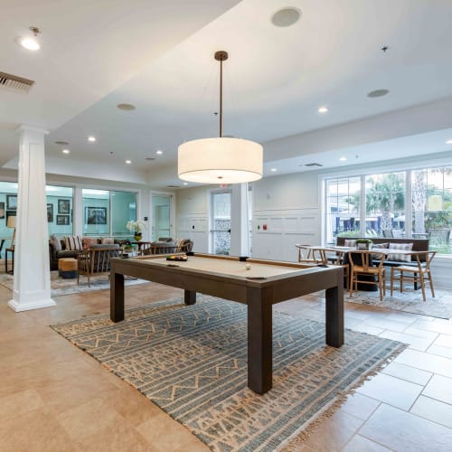 Pool table in community area at Spring Water Apartments in Virginia Beach, Virginia