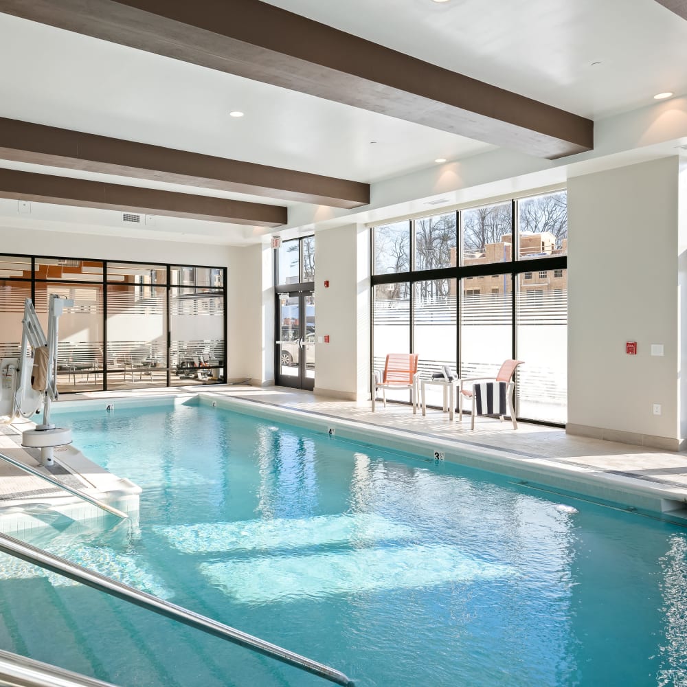 Pool with an outdoor view at Anthology of Charlottesville in Charlottesville, Virginia