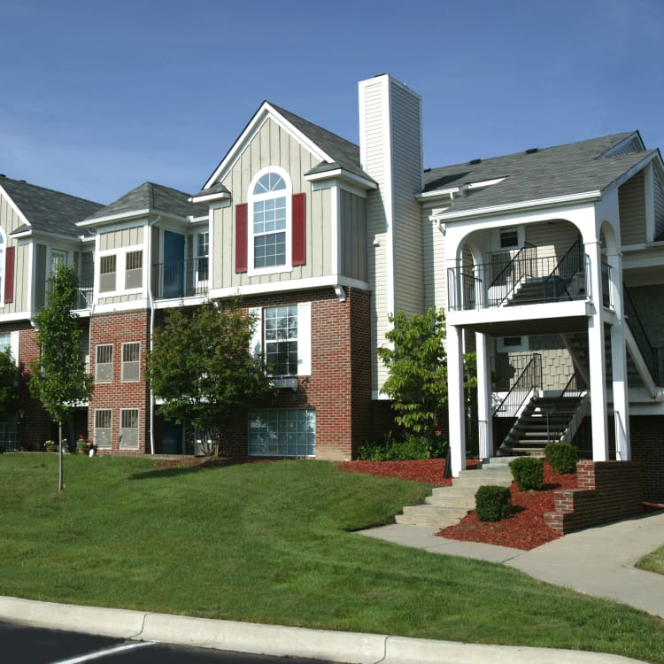 Exterior view of apartments at Citation Club in Farmington Hills, Michigan