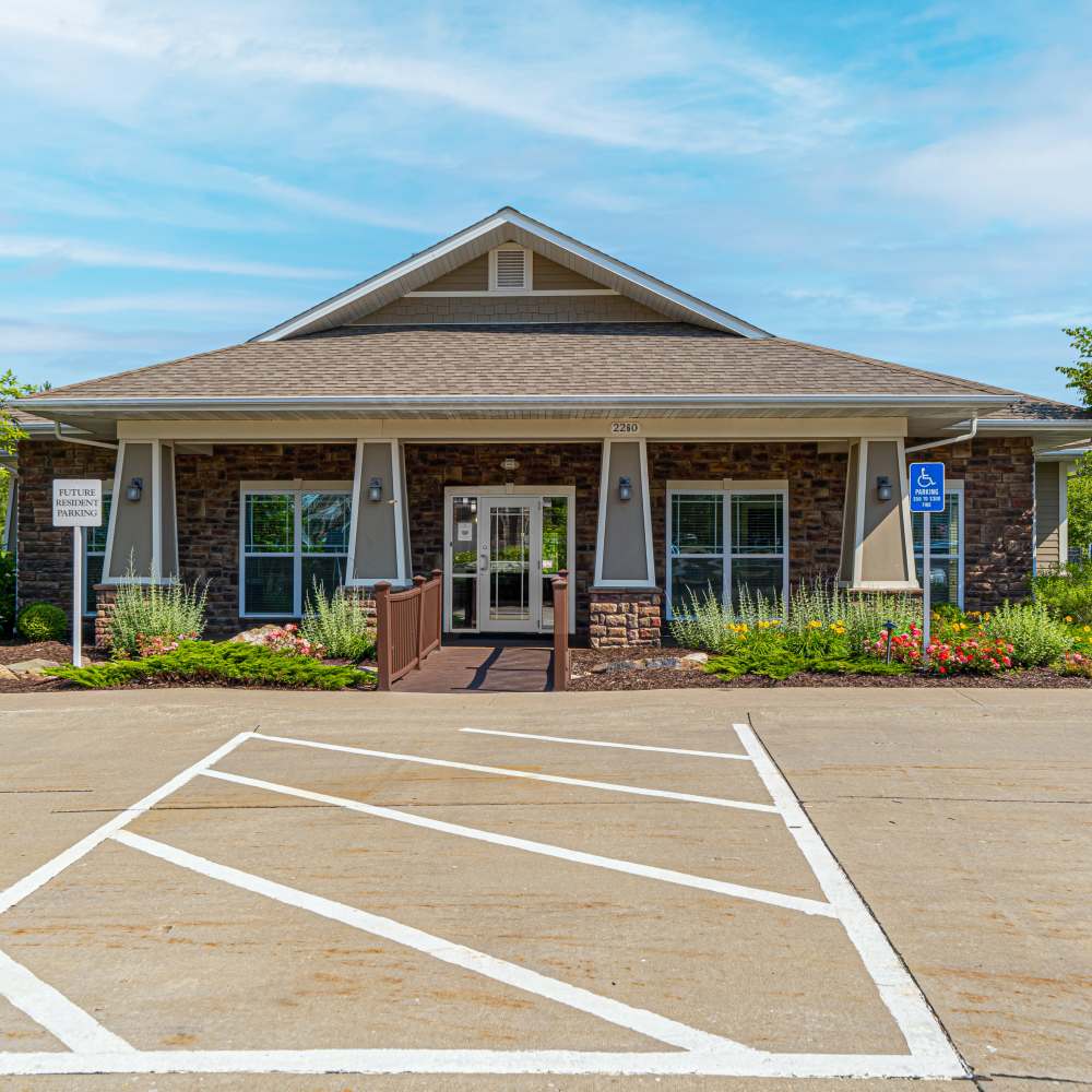 Entrance view of business center at Boulder Springs of Columbia in Columbia,Missouri