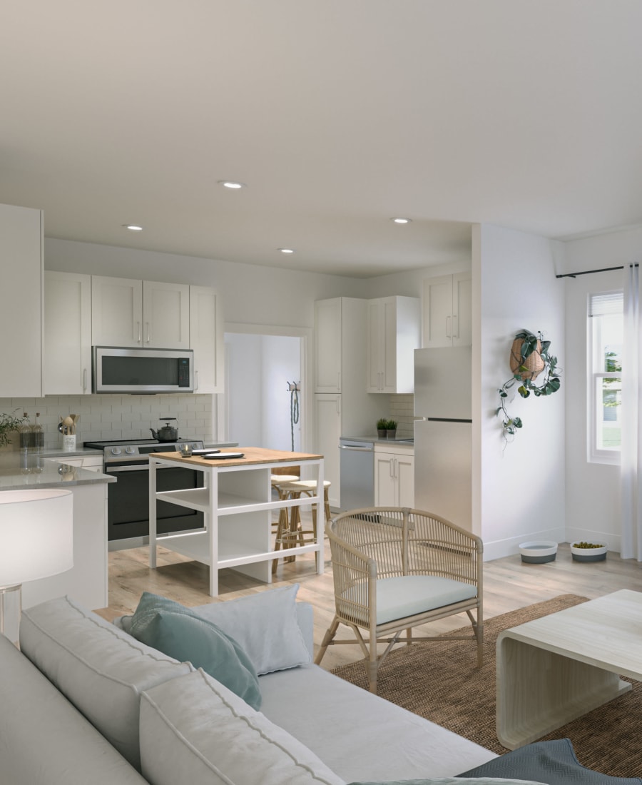 Modern living space at Hamlet at MidCity in Huntsville, Alabama