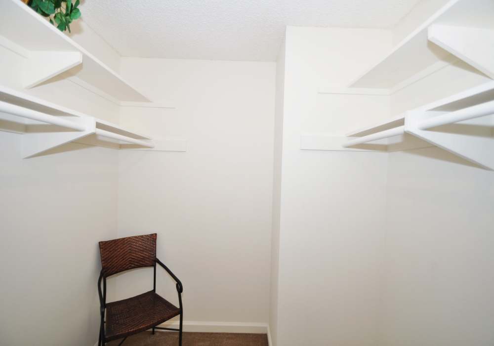 Walk-in closet at The Hills in San Diego, California
