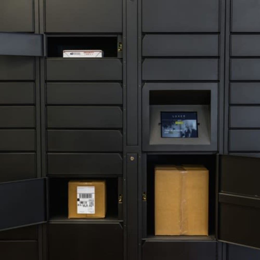 Package lockers at Hopper Lofts in Richmond, Virginia