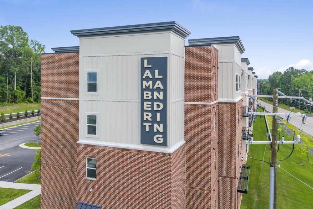 Apartment building sign board at Lambert Landing I in Chester, Virginia