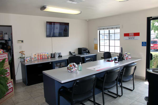 Lobby at Trojan Storage in Colton, California