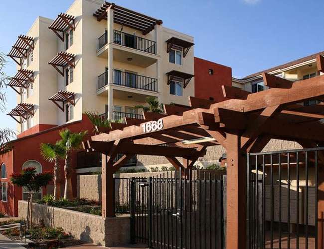 Community entrance at Los Vientos in San Diego, California