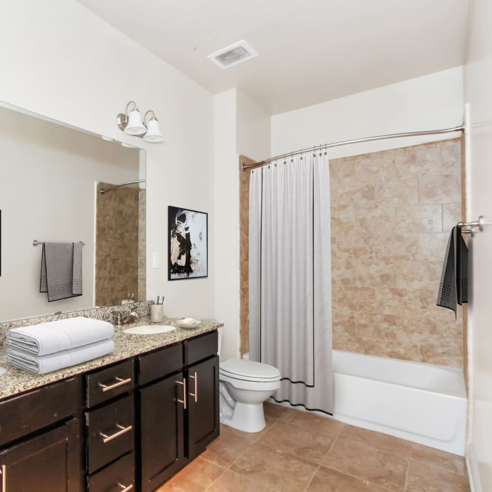 Model bathroom at 401 Oberlin in Raleigh, North Carolina