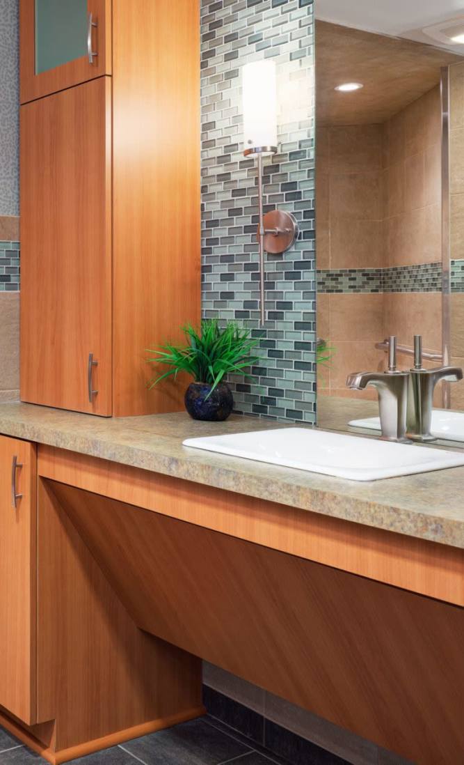 Spa sink and counter with large mirror at Dougherty Ferry in Valley Park, Missouri