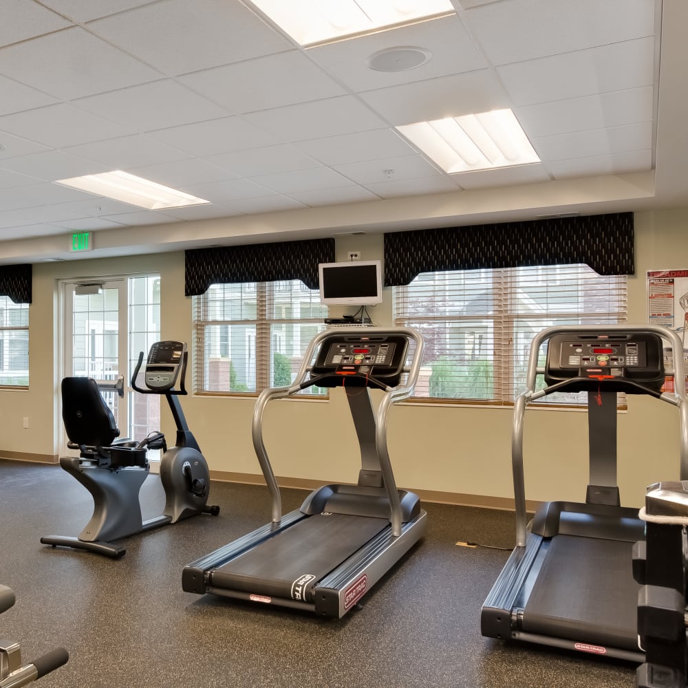 Fitness center at Applewood Pointe of Bloomington at Southtown in Bloomington, Minnesota. 