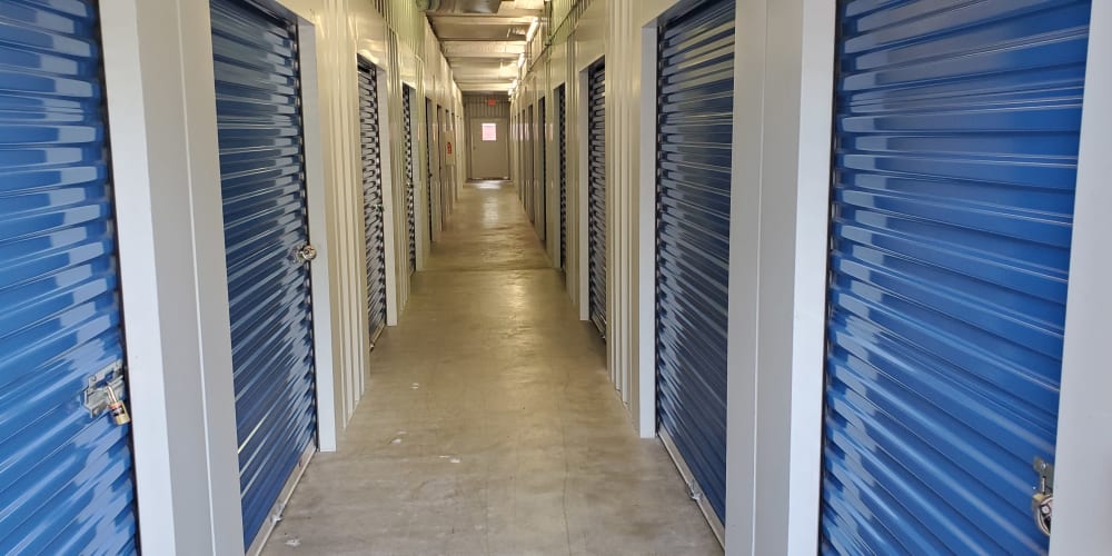 Indoor climate controlled units at StorQuest Self Storage in Clearwater, Florida