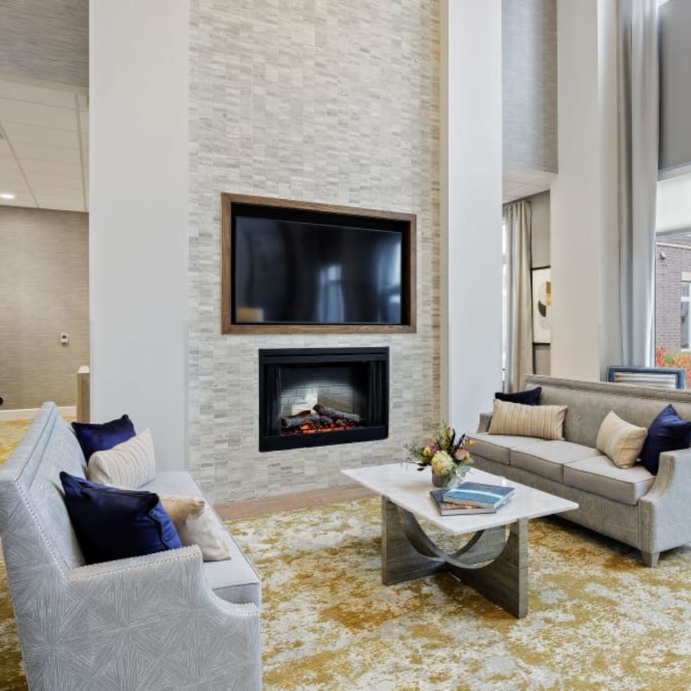 Front lounge area at Anthology of Novi in Novi, Michigan