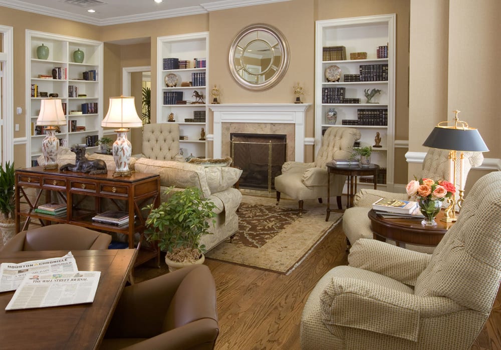 A quiet reading room at The Village of Tanglewood in Houston, Texas