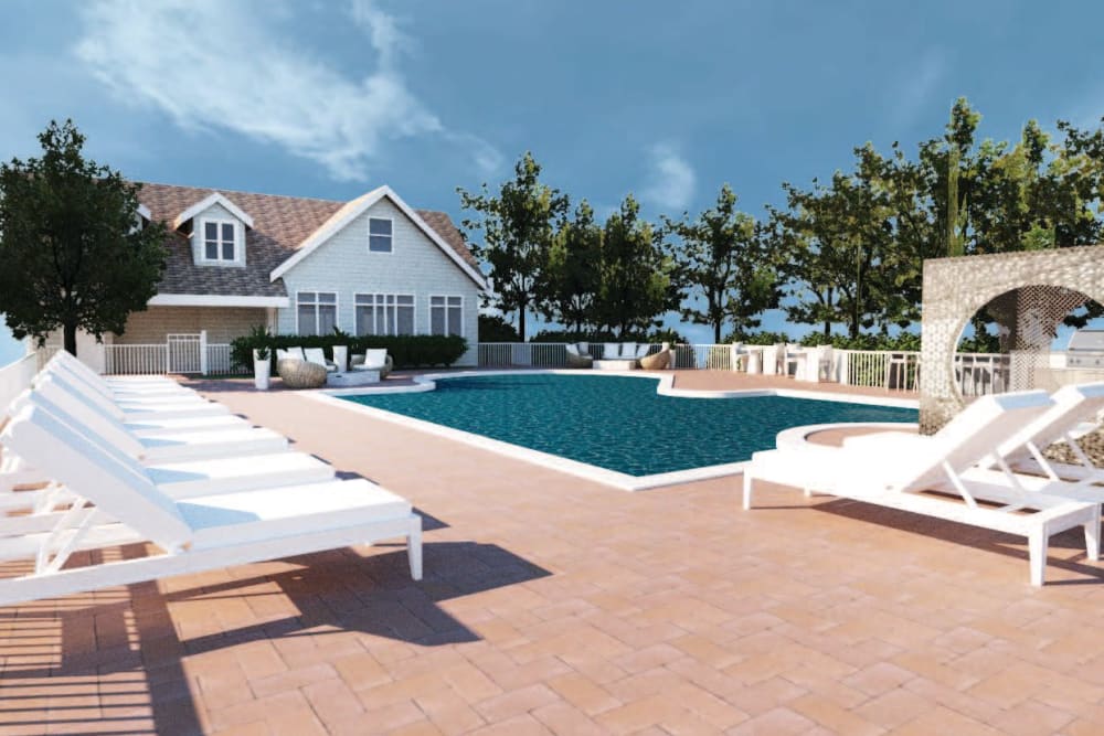 Rendering luxurious pool at Ardenwood in North Haven, Connecticut