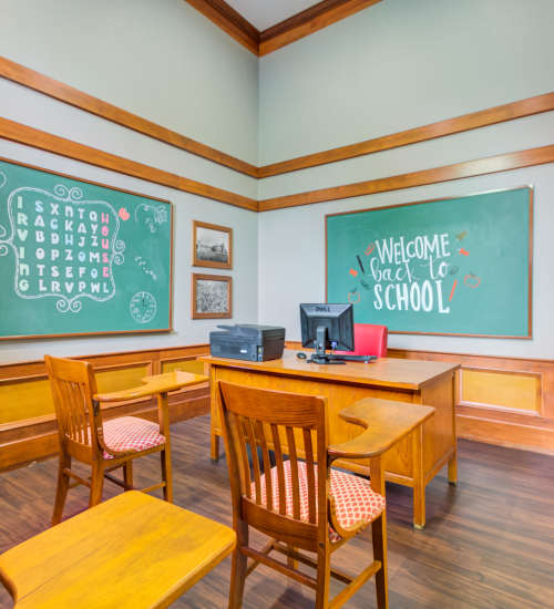 Business center at Irving Schoolhouse Apartments in Salt Lake City, Utah,