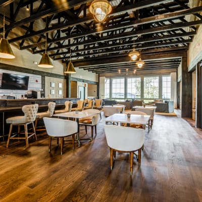 Clubhouse area with tons of areas to sit and relax in at Rivertop Apartments in Nashville, Tennessee