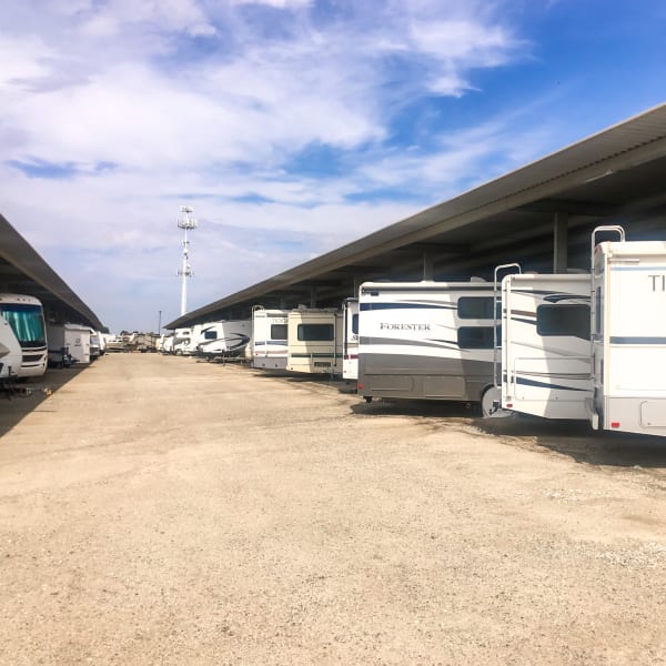 RVs parked at StorQuest Self Storage in Arvada, Colorado