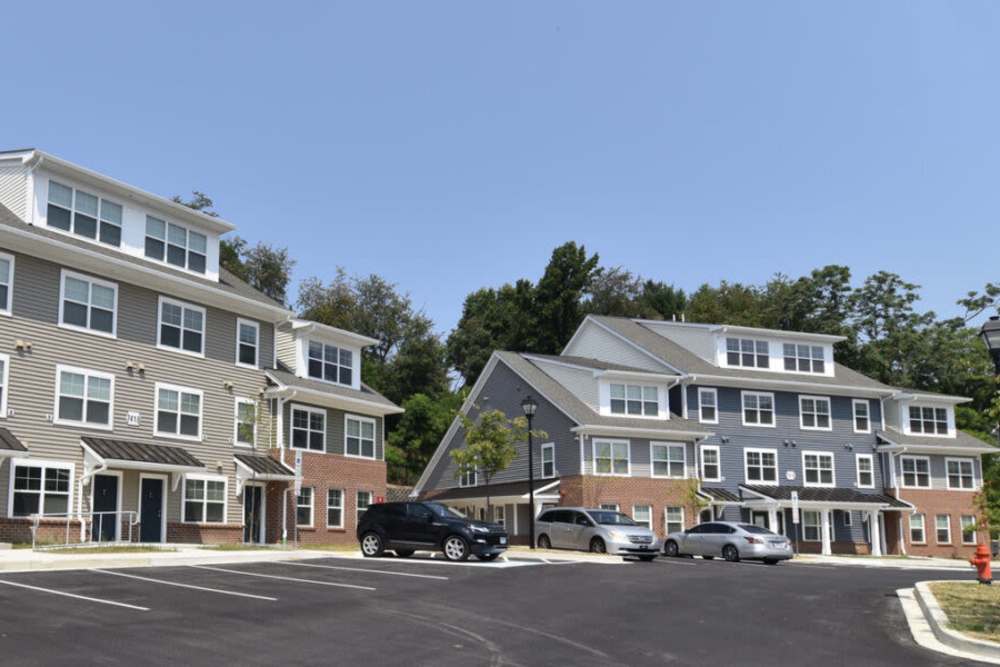 Exterior rendering of buildings at Robinson Overlook in Columbia, Maryland