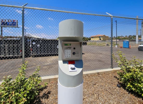 Coded keypad entry at A-1 Self Storage in Vista, California