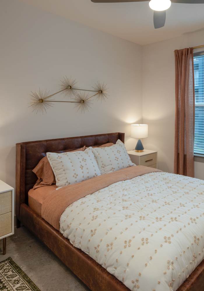 Apartment bedroom at Venable Durham Apartments in Durham, North Carolina