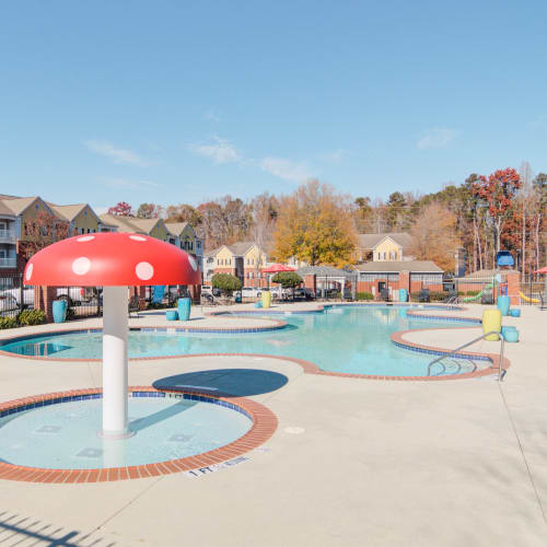 The sparkling swimming pool at Villas at Princeton Lakes in Atlanta, Georgia