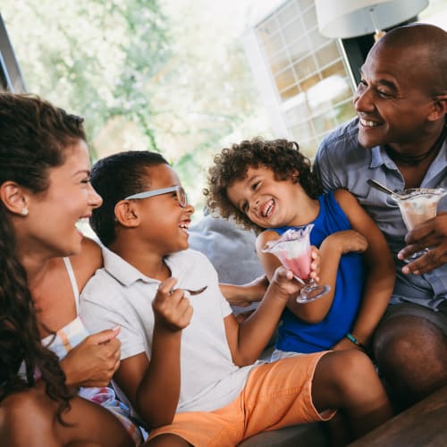 A happy family at Adobe Flats III in Twentynine Palms, California