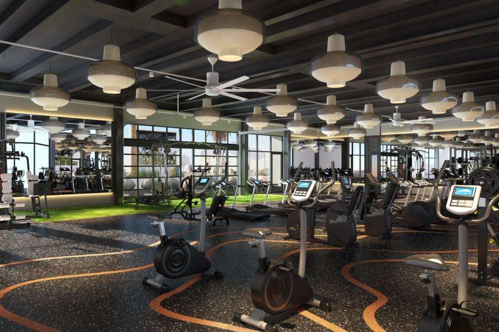 Expansive workout facility at The Ellison in Las Vegas, Nevada