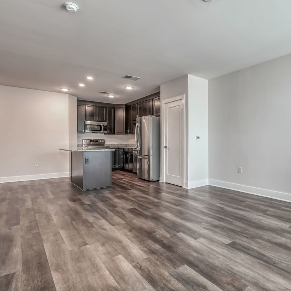 Spacious apartment with wood-style flooring at Evergreen, Monroeville, Pennsylvania