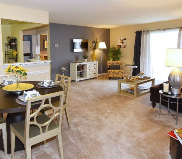 Northampton Apartment Homes offers a naturally well-lit living room in Largo, MD