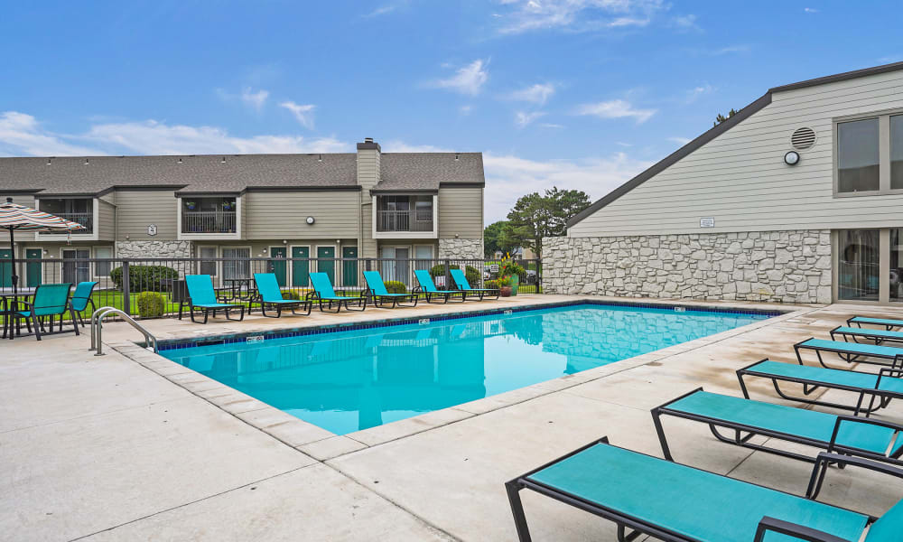 Outdoor pool at Aspen Park Apartments in Wichita, Kansas