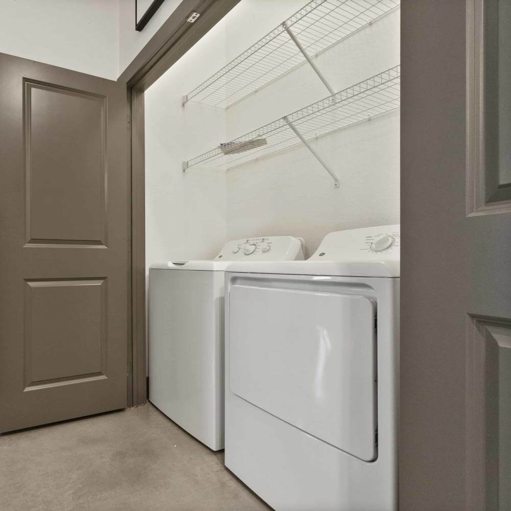In home washer and dryer available at Millennium Place in Corinth, Texas