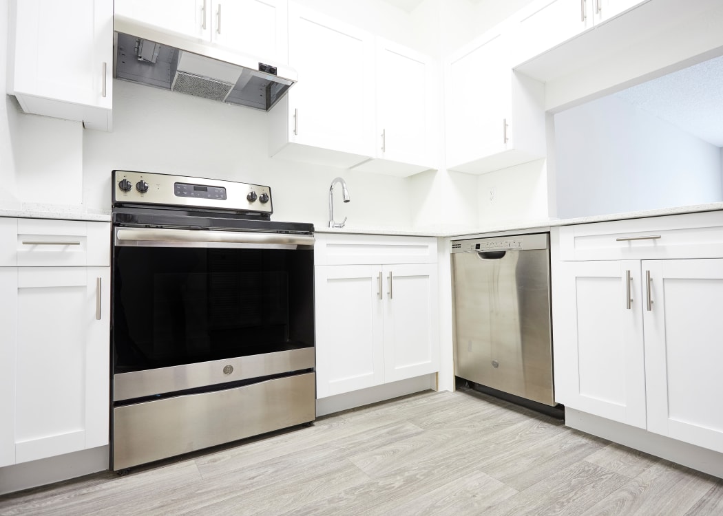Modern kitchen in one of our Classic floor plans at Aliro in North Miami, Florida