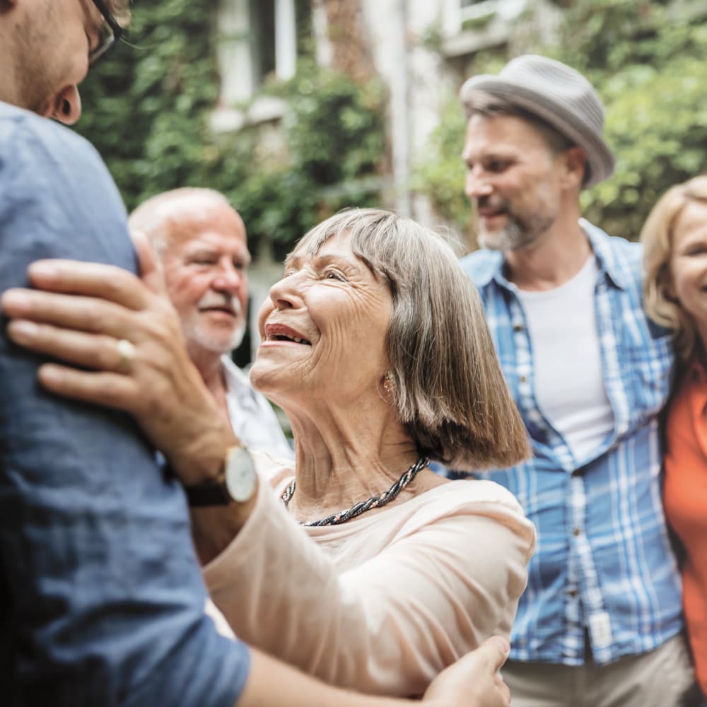 Residents dancing at a party at Anthology of Anderson Township in Cincinnati, Ohio