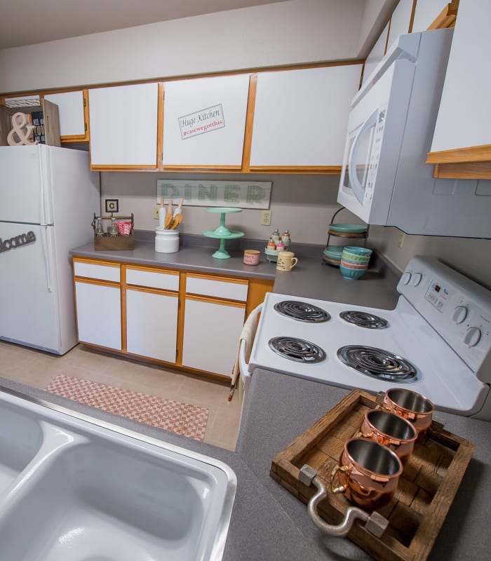 Kitchen at Crown Chase Apartments in Wichita, Kansas