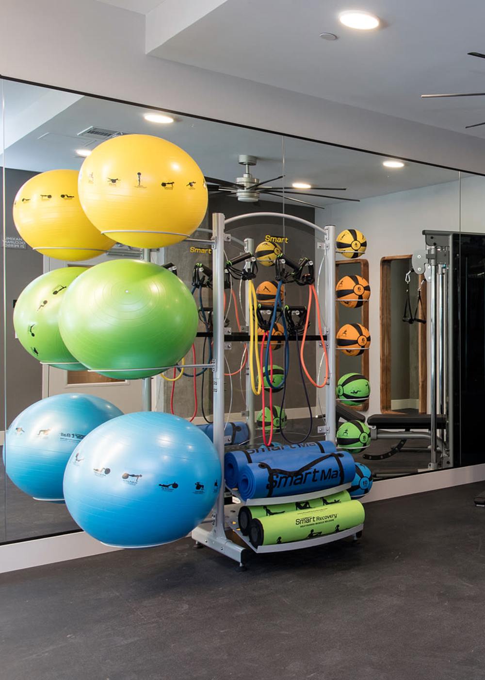 Fitness center at The Moran in Oakland, California