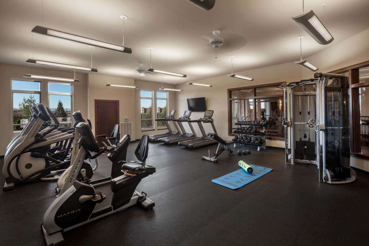 Fitness center at The Tuscany On Pleasant View in Madison, Wisconsin